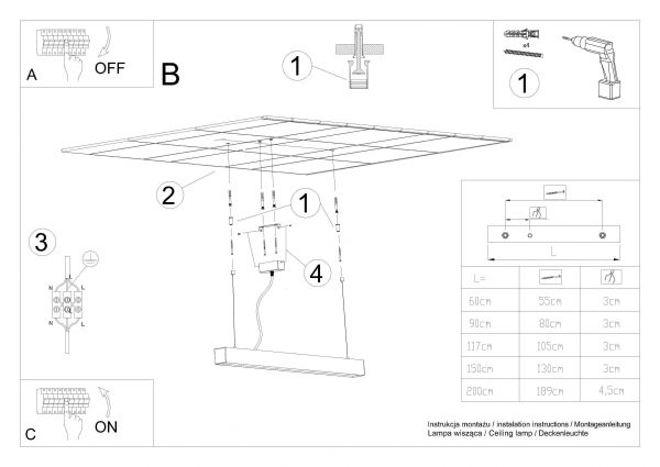 Riippuvalaisin PINNE 150 harmaa