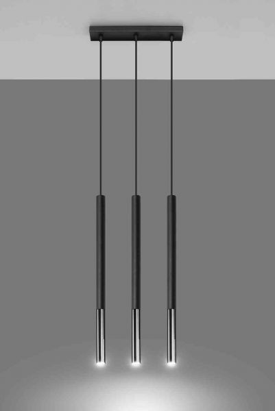 Riippuvalaisin MOZAICA 3L musta/kromi