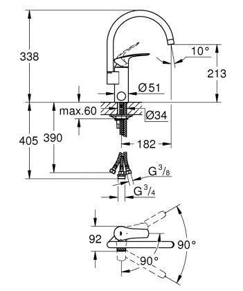 Keittiöhana Grohe Eurosmart 31786001 PKV