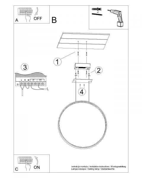 Riippuvalaisin RIO 78 musta 4000K