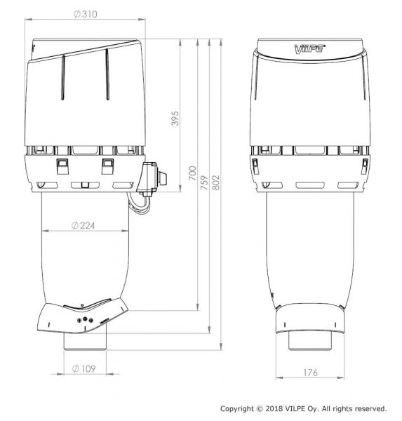 Huippuimuri Vilpe Eco 110P/700 Flow vihreä