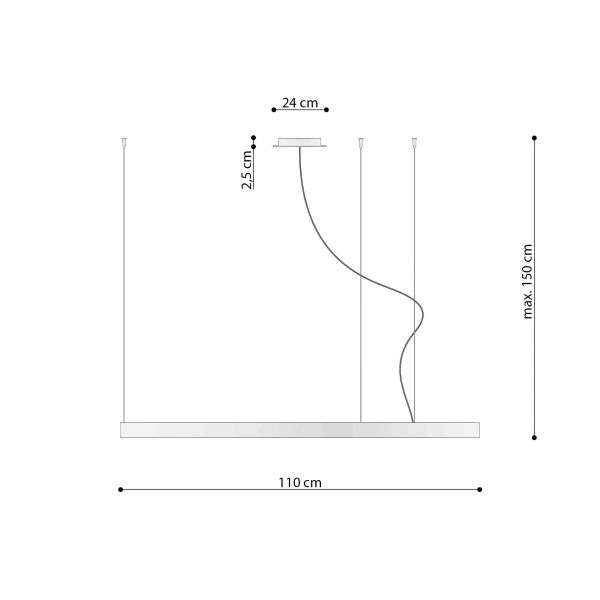 Kattokruunu RIO 110 kultainen LED 3000K