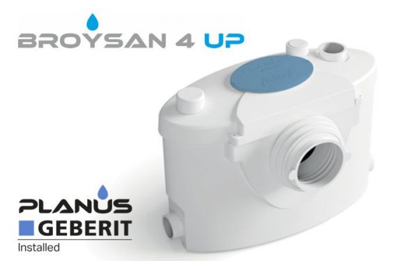 Silppuripumppu Planus Broysan4 UP pienjätevesipumppaamo, tarkastusluukku, wc-pesuallas-bidet-suihku