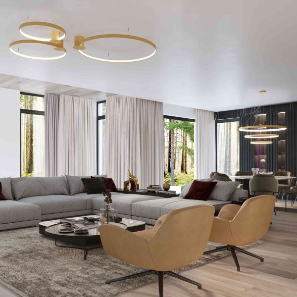 Kattokruunu RIO 2 55/78 kultainen LED 4000K