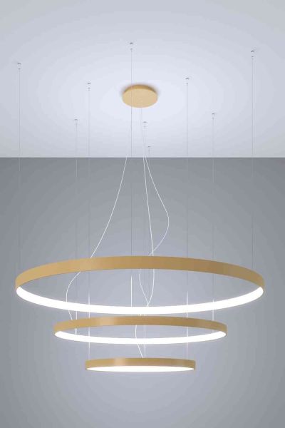 Kattokruunu RIO 3 55/78/110 kultainen LED 4000K
