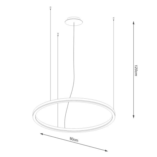 Kattokruunu ODA 80 musta LED 3000K