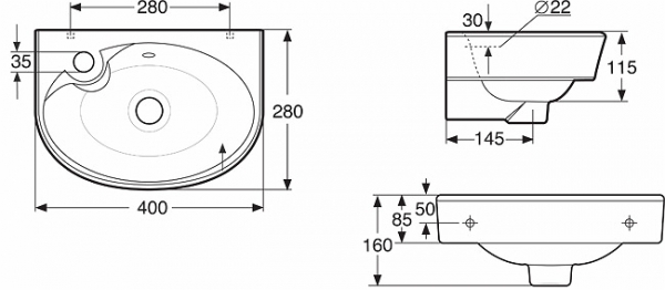 Pesuallas IDO Glow 11560 (400mm)  hanareikä oikealla
