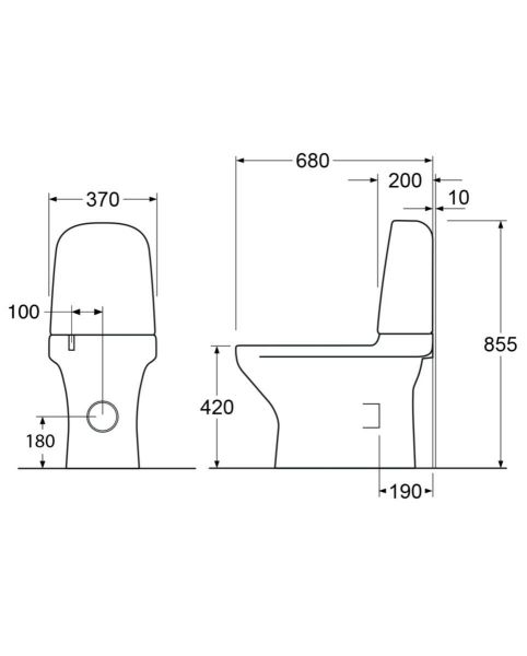 WC-istuin Gustavsberg Estetic 8300 - S/P-piilolukko, Hygienic Flush, musta C+
