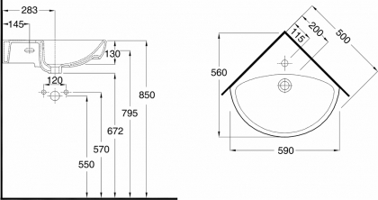 Pesuallas Ido Glow 11193 ,590x560 kulma 