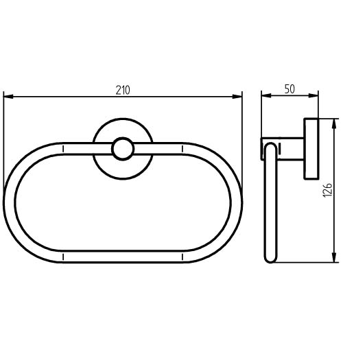 Haceka towel ring Kosmos measurement