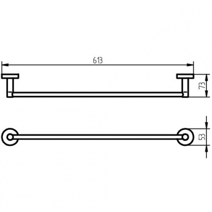 Haceka towel rail 60cm, 1-rail, KOSMOS 