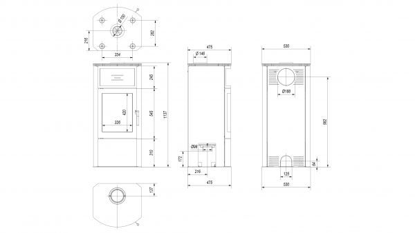 Puutakka Kratki TITAN Ø 150 11 KW