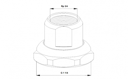 Liitinpari messinki Grundfos käyttövesipumpulle  R3/4