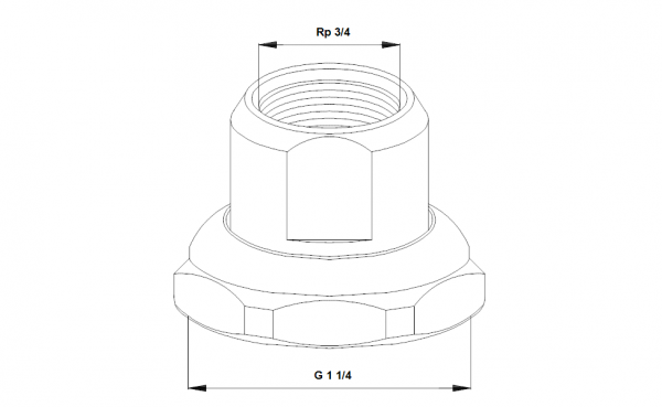 Liitinpari messinki Grundfos käyttövesipumpulle  R3/4