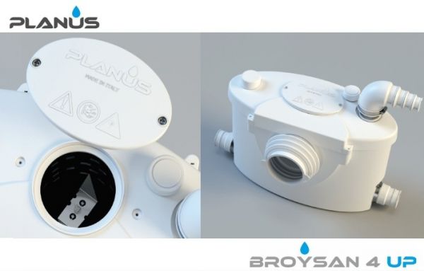 Silppuripumppu Planus Broysan4 UP pienjätevesipumppaamo, tarkastusluukku, wc-pesuallas-bidet-suihku