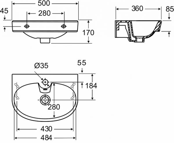 PESUALLAS IDO GLOW PYÖRISTETTY 11162-01 500mm RUUVI tai KANNAKEKIIN