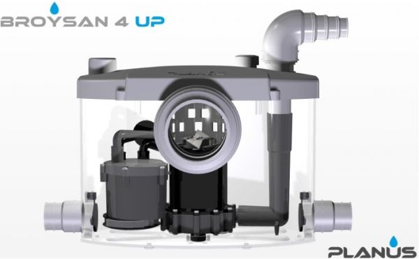 Silppuripumppu Planus Broysan4 UP pienjätevesipumppaamo, tarkastusluukku, wc-pesuallas-bidet-suihku