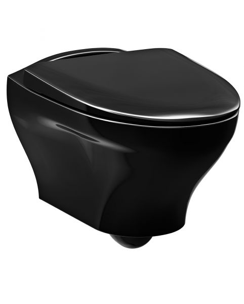Seinä-WC Gustavsberg Estetic SC/QR, Ebony C+, HF, mattamusta