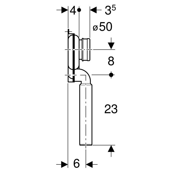 Drain pipe for urinal GEBERIT 152.951.11.1 50mm