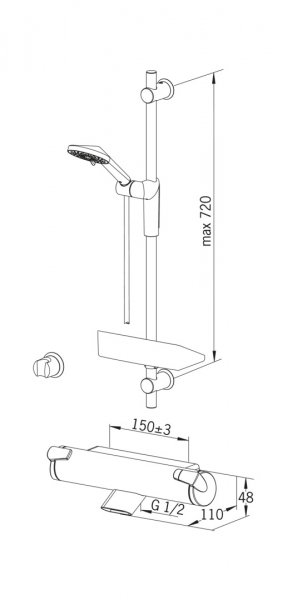 Suihkuhana ja suihkusetti Oras Optima 7149