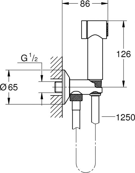 Etäasennettava bide GROHE 26714000 SENA Trigger spray 35