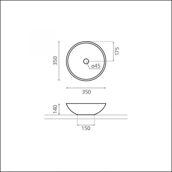 Posliiniallas Castellon C 35x35,valkoinen