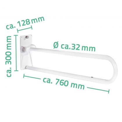 Tukikaide Ridder 760 mm valkoinen taittuva