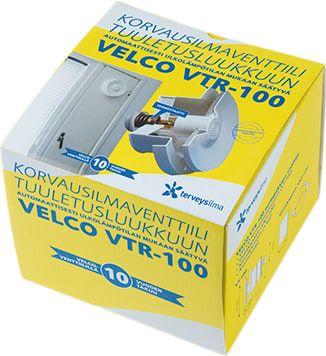 Velco VTR-100 korvausilmaventtiili puiseen tuuletusluukkuun, valkoinen