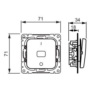 KYTKIN JUSSI 2/16AX/250V/IP21 UKJ 2X VAL