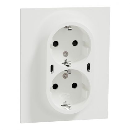 PISTORASIA + USB ELKO ONE 2-PR PL IP20+2XUSB-C 25W PD VA