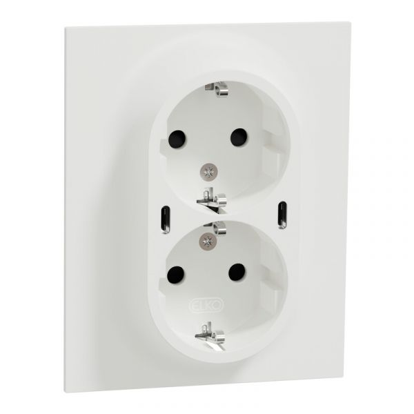 PISTORASIA + USB ELKO ONE 2-PR PL IP20+2XUSB-C 25W PD VA