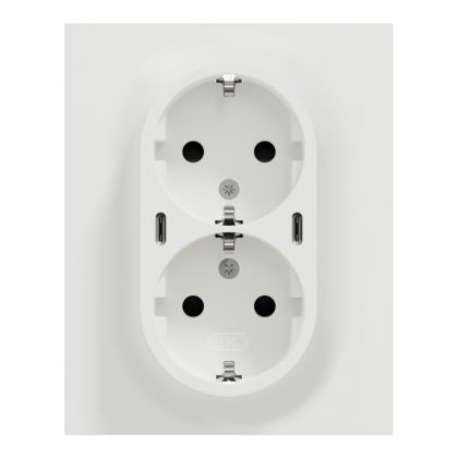 PISTORASIA + USB ELKO ONE 2-PR PL IP20+2XUSB-C 25W PD VA