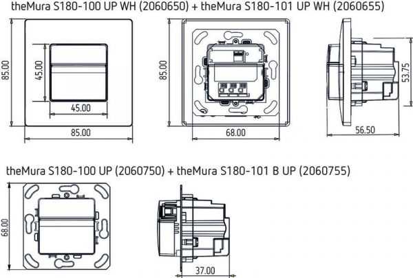 LIIKETUNNISTIN THEBEN THEMURA S180-100 2W UP WH