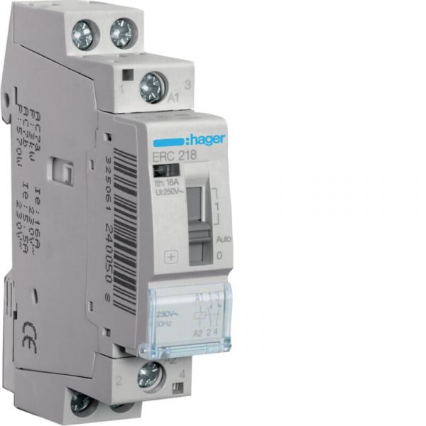 VÄLIRELE HAGER ERC218 1s+1a 16A k.230VAC