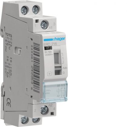 VÄLIRELE HAGER ERD218 1s+1a 16A k.24VAC