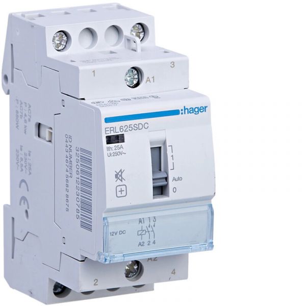 VÄLIRELE HAGER ERL625SDC 2s 25A 12VDC hur