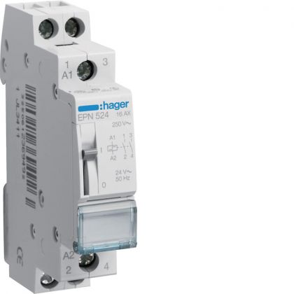 SYSÄYSRELE HAGER EPN524 2S 24VAC/12VDC