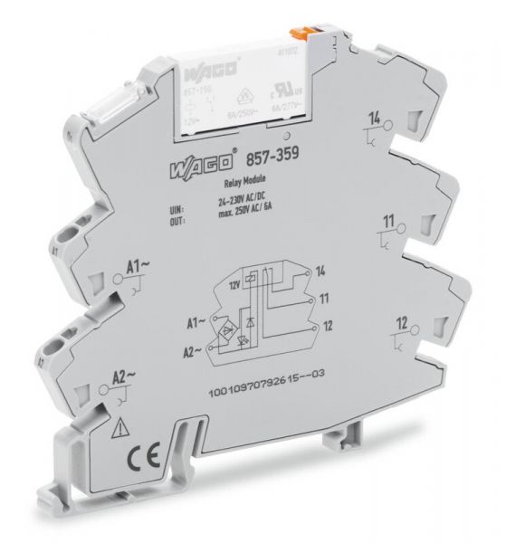 VÄLIRELE 24-230 VAC/DC, 1 NO/1NC, 6 A