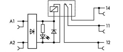 VÄLIRELE 24-230 VAC/DC, 1 NO/1NC, 6 A