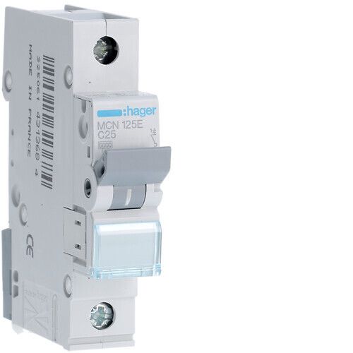 JOHDONSUOJAKATKAISIJA HAGER MCN125E 1x25A C-KÄYRÄ 6kA