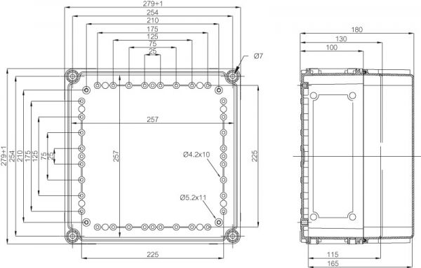 ASENNUSKOTELON KANSI PC FIBOX EKO 30-T 280x280x30