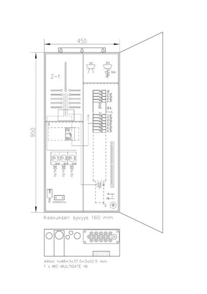 MITTAUSKESKUS FE COLLIE 3806P63 2T+PR 2T 50A IP34 FE
