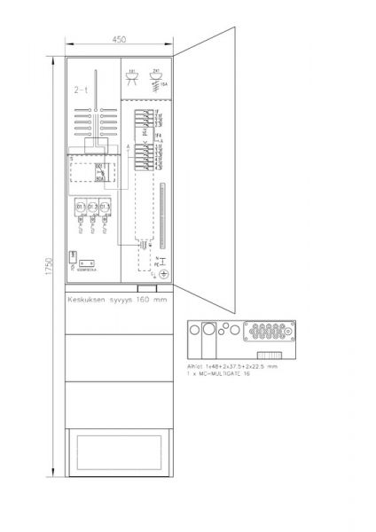 MITTAUSKESKUS FE COLLIE 3806P63 2T+PR+JAL 2T 50A IP34