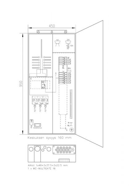 MITTAUSKESKUS FE COLLIE 3806P63 1T+PR 50A IP34 FE