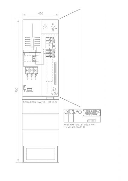 MITTAUSKESKUS FE COLLIE 3806P63 1T+PR+JAL 50A IP34 FE