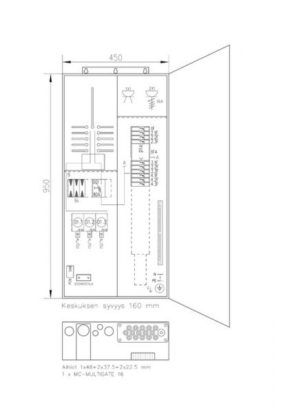 MITTAUSKESKUS FE COLLIE COLLI3806P63 1T+PR-Y 50A IP34
