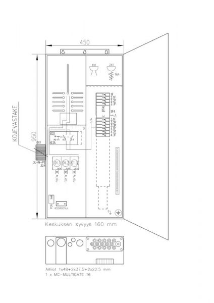 MITTAUSKESKUS FE COLLIE 3806P63 1T+PRG 50A IP34 FE