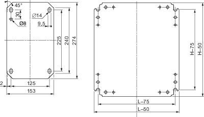 ASENNUSLEVY UNIVER. ENCLOSURES NSYMM64. 600X400 KXL