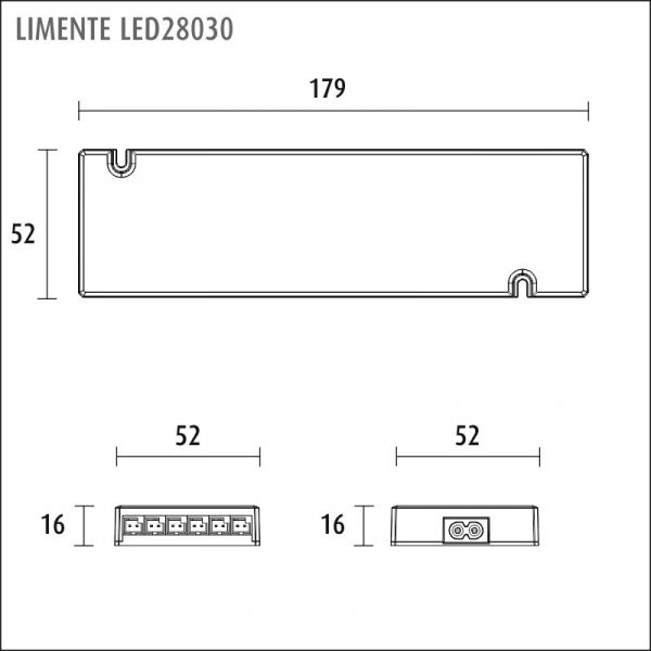 MUUNTAJA LIMENTE LED28030 MUUNTAJA 24V 0-30W