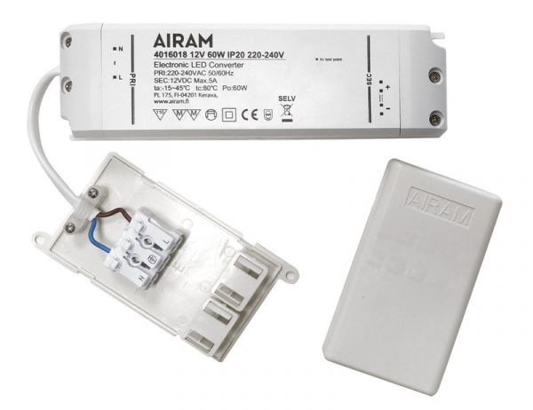 LED-LIITÄNTÄLAITE AIRAM TASAJÄNNITELÄHDE 12V 60W IP20
